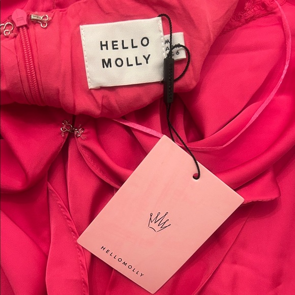 NWT! Hello Molly Fuchsia Pink Halter Mini Dress 6 - Picture 7 of 10